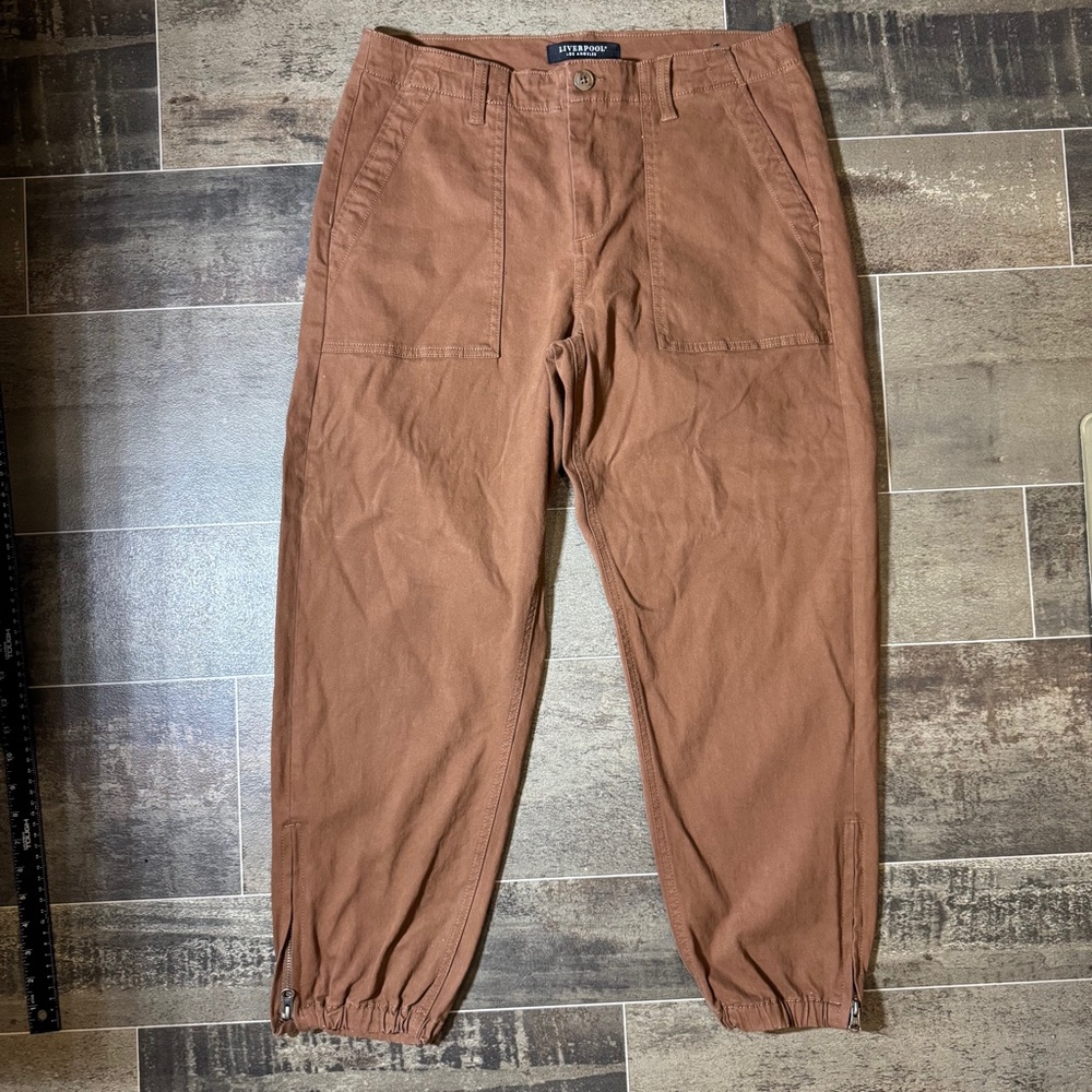 Liverpool Los Angeles Women’s Pants Size 14/32, Brown, Cotton Blend